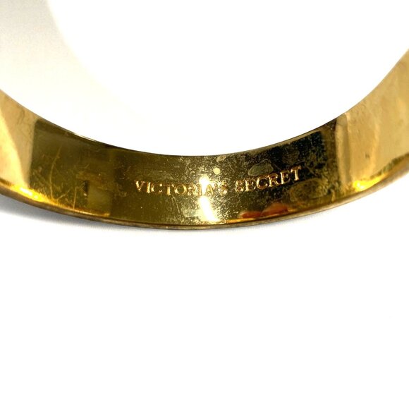 Victoria's Secret Gold-Tone Enamel Cuff Bracelet Green & Blue & Crystal Accent - Picture 4 of 5